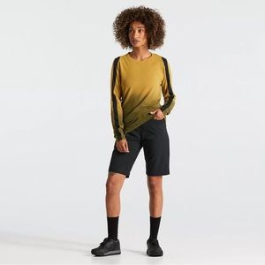 Specialized women’s trail long sleeve jersey in harvest gold spray